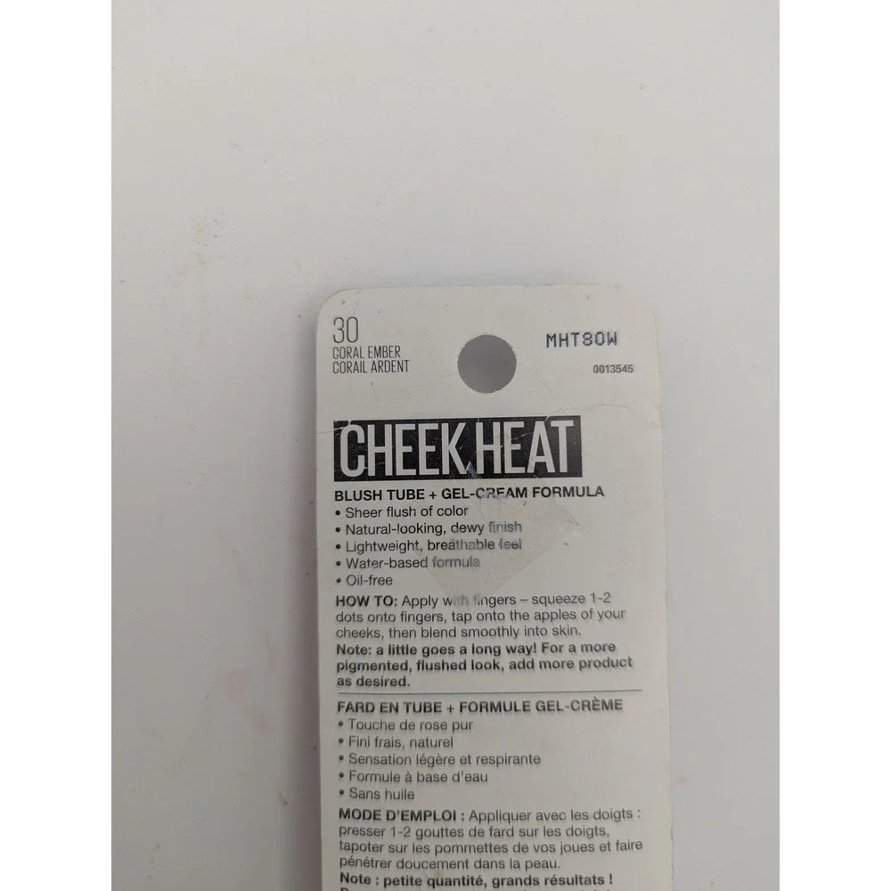 Maybelline Cheek Heat Gel-Cream Blush Tube 30 Coral Ember 0.27 fl oz New‎ Sheer